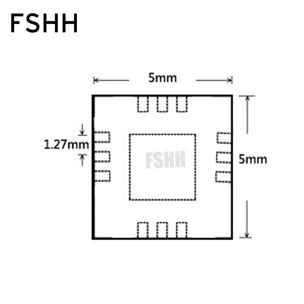 WSON12 DFN12 QFN12 MLF12 ic 테스트 소켓 크기 = 5mmX5mm 피치 = 1.27mm
