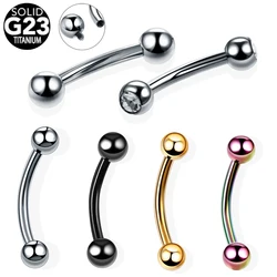10pcs/lot G23 Titanium Crystal Curved Barbell Eyebrow Banana Piercing Rings Ear Tragus Helix Navel Rings Jewelry Bijoux Earlets