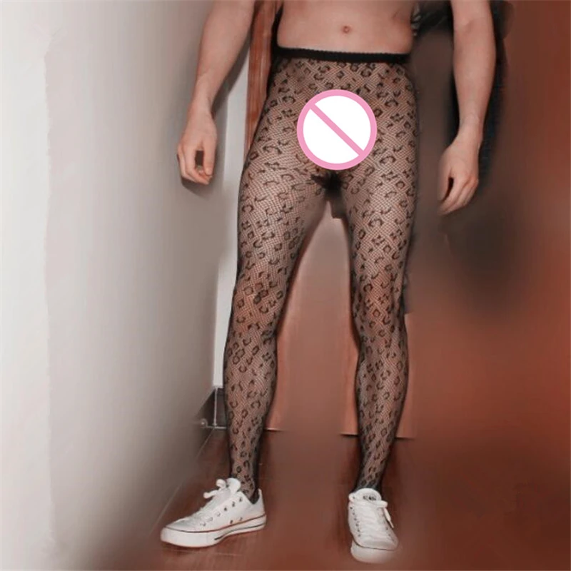 Leopard Sexy Men Pantyhose Hot Gay Tights