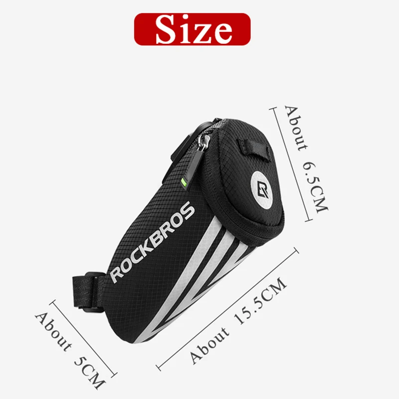 ROCKBROS Bike Saddle Bag Portable Reflective Tail Seatpost Nylon Cycling Bike Bicycle Mini Bag Package MTB Bike Accessories