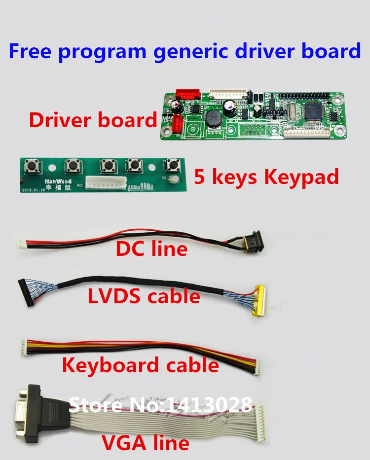 6 pcs set free program universal driver board general suite within 42 inch LCD TV LCD laptop screen