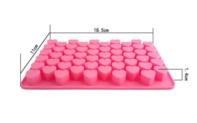 55-Hearts Silicone Ice Cube Chocolate Cake Cookie Cupcake Soap Molds Mould Tool ss733