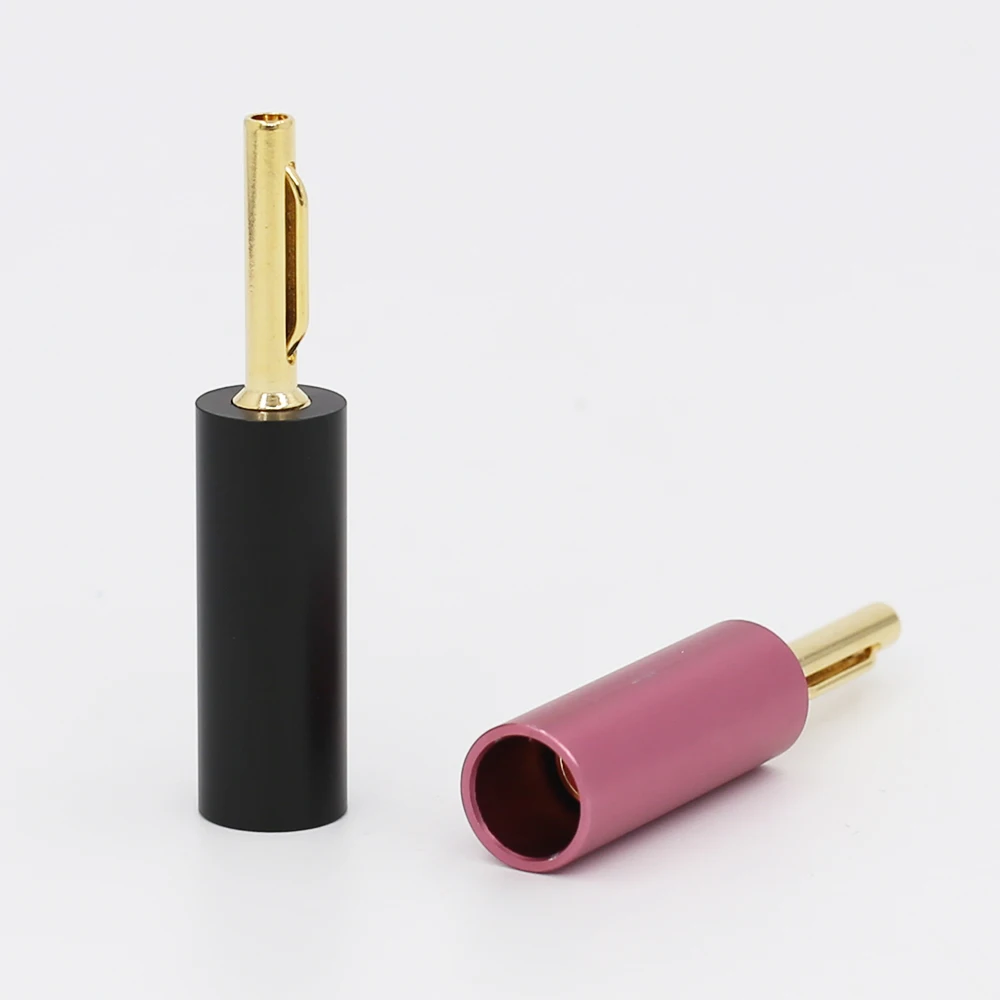 4 stuks Vergulde Banaan Pluggen Audio Speaker Mannelijke Connector