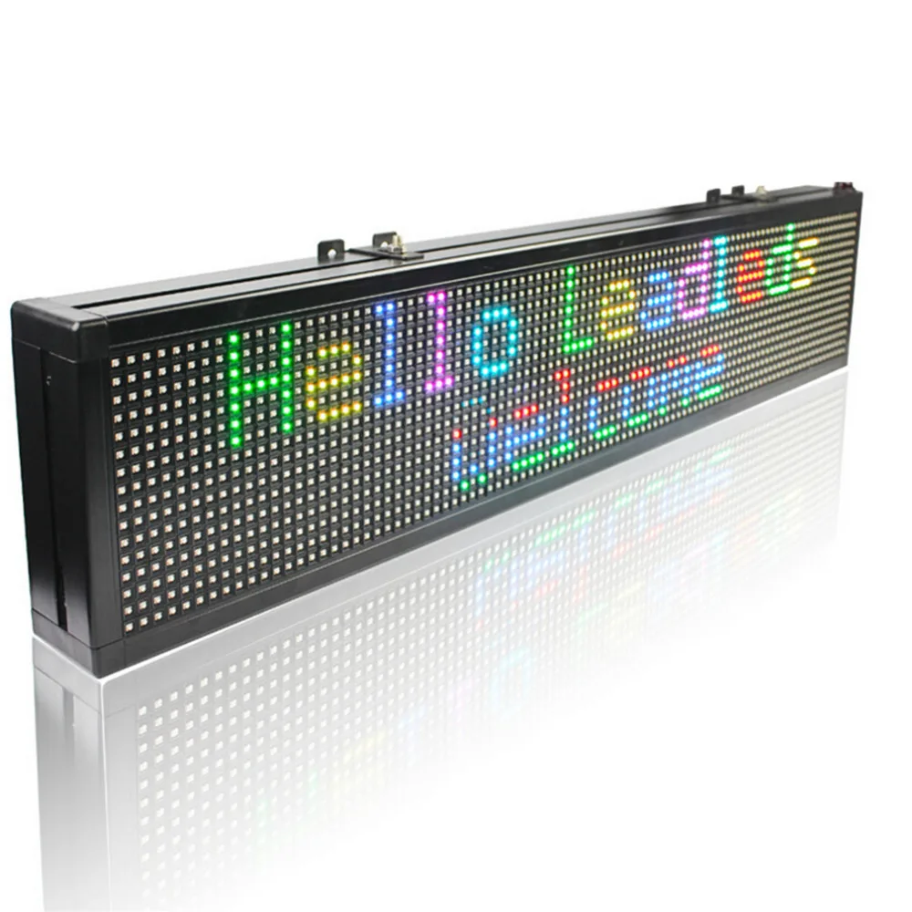 67*19cm 16 * 64 pixel P10 indoor RGB Full Color Programmable LED Sign Rainbow Scrolling Message Text Display Board