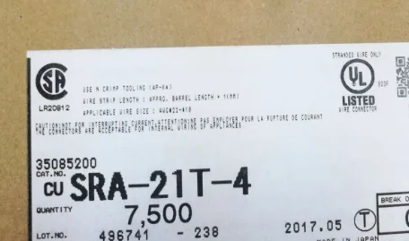 SRA-21T-4  Connectors terminals SRA-21T-4 (W) housings 100% new and original parts