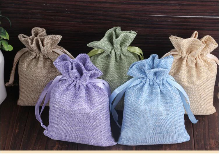 16*20 30pcs Mixed Jute Sacks Drawstring gift bags for jewelry/Accessories/Cosmetic/wedding/christmas Linen pouch Packaging Bag