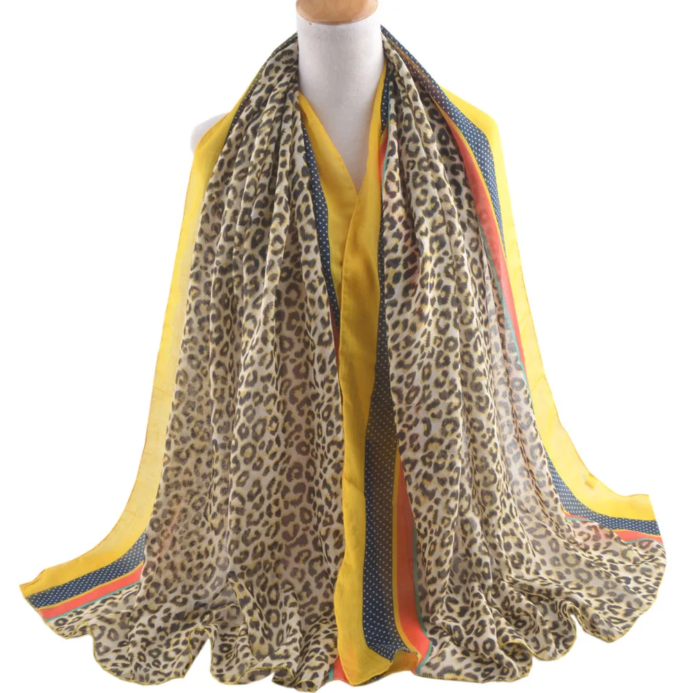 Womens Spring Fashion Viscose Leopard Scarf,British Style,Shawls and Scarves,Muslim Hijab,Animal Print Beach Stoles Coverup