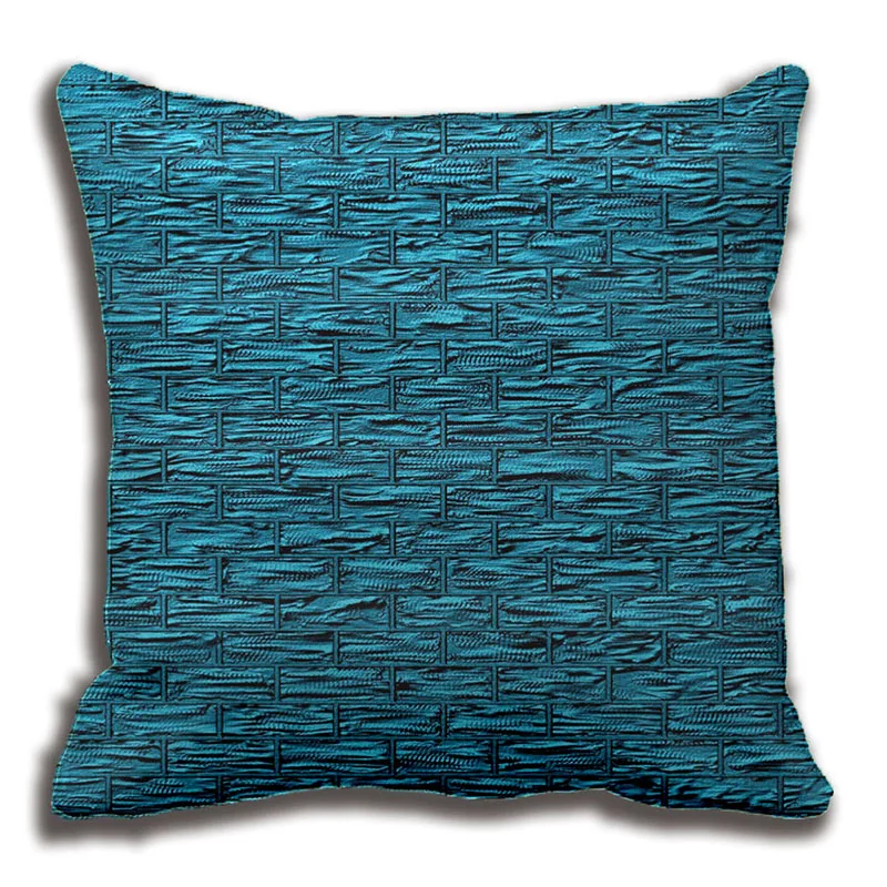 

Deep Teal Brick Pattern Lumbar and Throw Pillows Decorative Cushion Cover Pillow Case Customize Gift By Lvsure For Car Sofa Seat