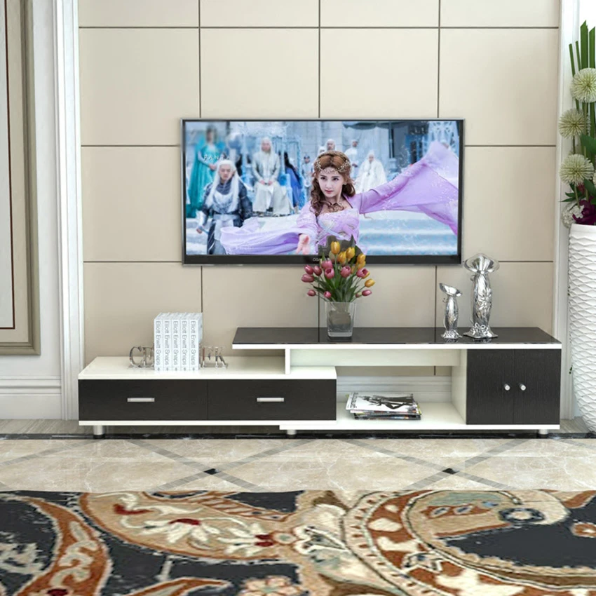 Length Scalable TV Stand Table Living Room Home Furniture Modern Style Wooden Panel TV Stand TV Cabinet Assembly