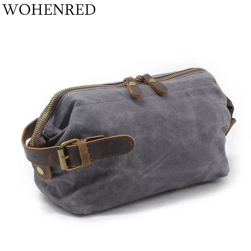 Bolso pequeño de cuero Vintage para hombre, bolsa de almacenamiento de viaje, de mano, informal, al por mayor