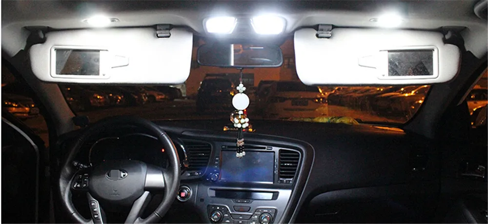 9pcs for Kia Sportage 2014 2015 LED interior light kit package Dome Map Room Vanity Mirror Glovebox Trunk Plate Light car stying