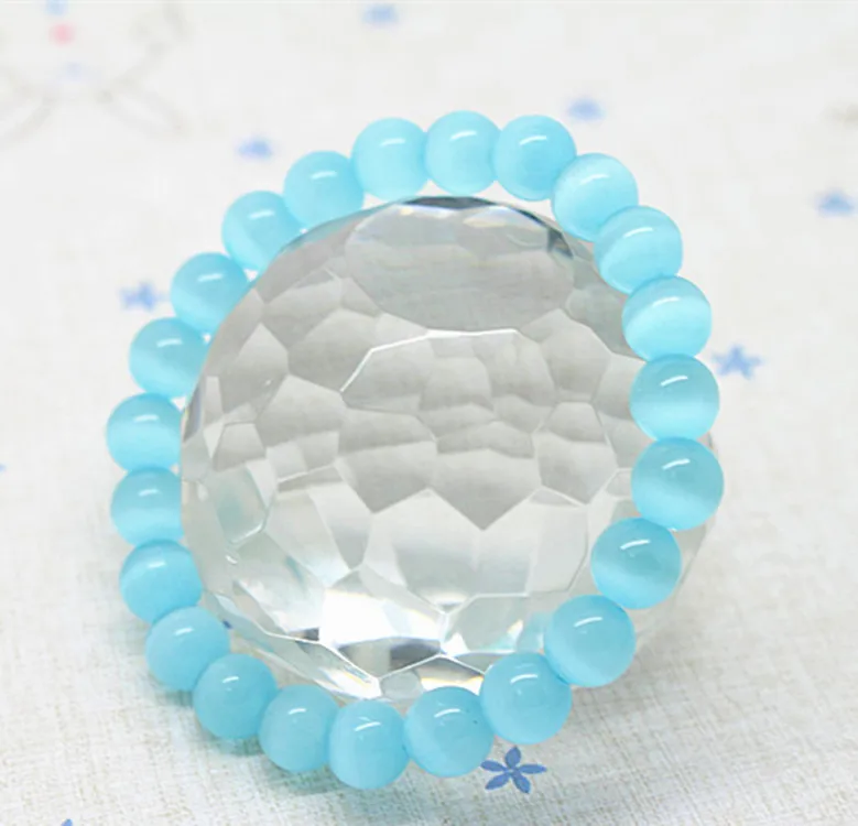 New Design Blue Opal Beads Bracelet & Bangle for Women and Girl, Natural Stone Bead Jewelery,Christmas Gifts