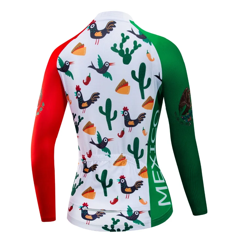 Mexico Cactus Women Cycling Jersey Ropa Ciclismo Long Sleeve Autumn MTB Bike Wear Cycling Clothing Breathable Bicycle Clothes