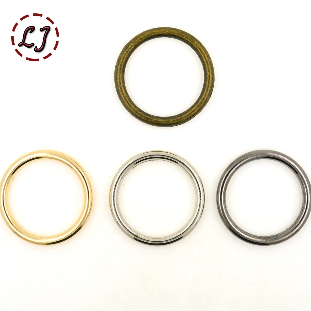 High quality 20pcs/lot 30mm(1-1/2\'\') black bronze gold silver circle ring Connection alloy metal shoes bags Belt Buckles DIY