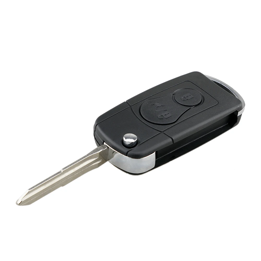 QWMEND 2Buttons Upgraded Flip Folding Remote Car key Case For SsangYong Actyon Kyron Rexton Key Shell Case Blank