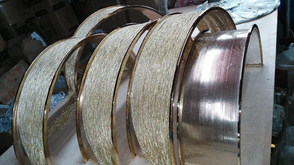 Baru Mewah Besar Rantai Rumbai Pendant Lamp LED Emas/Perak Disesuaikan Diameter 4.5 M Aluminium