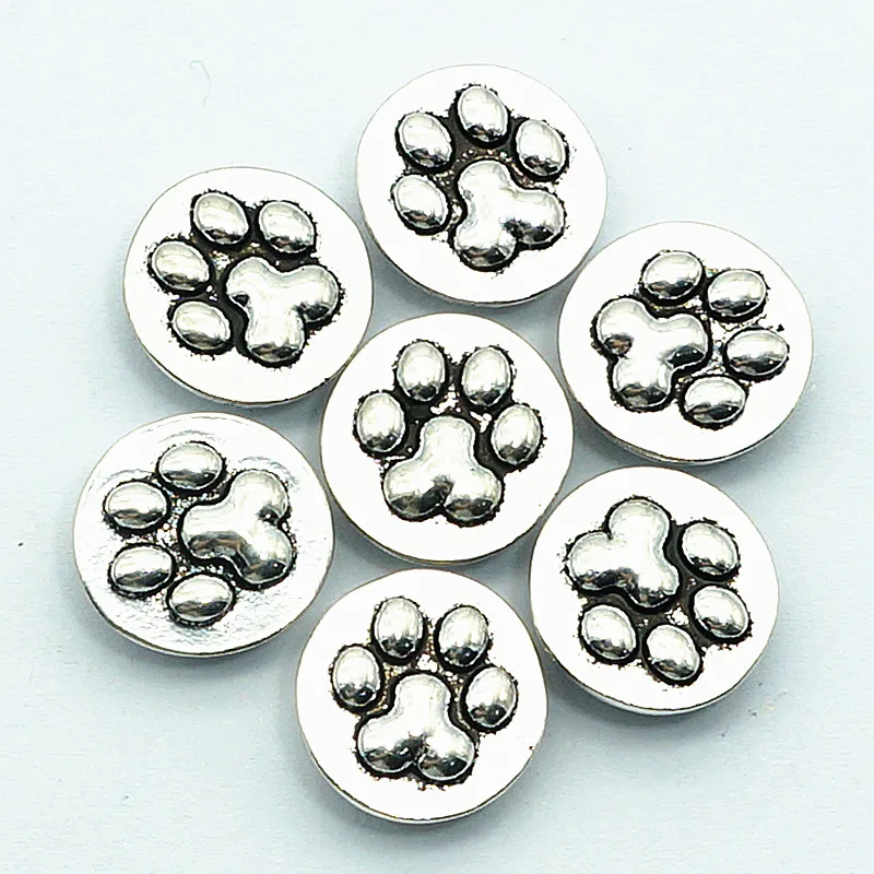 10pcs New KZ9058 Beauty simple footprint Metal 12MM snap buttons for DIY 12mm snap bracelets jewelry