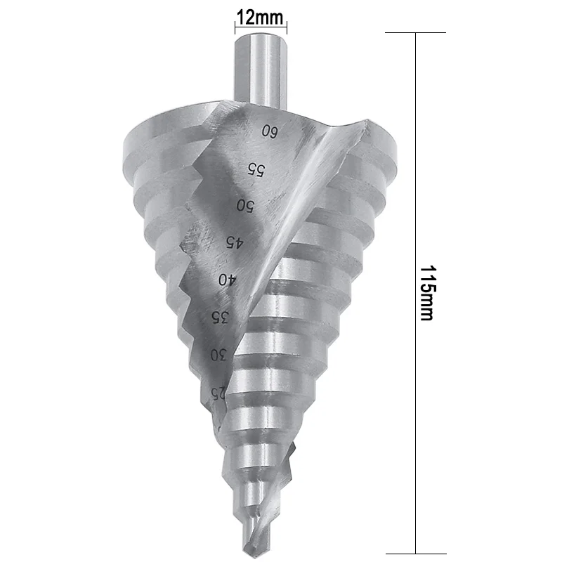 Cono Foro Opener Cutter Passo Punta del trapano HSS 6-60mm In Acciaio Del Metallo Foro Cutter bit Strumento di Potere Uso