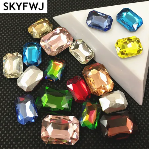 

All Colors Sizes 6x8,8x10,10x14,13x18,18x25,18x27mm Rectangle Octagon Glass Crystal Fancy Stone For Dress Decoration,Garment