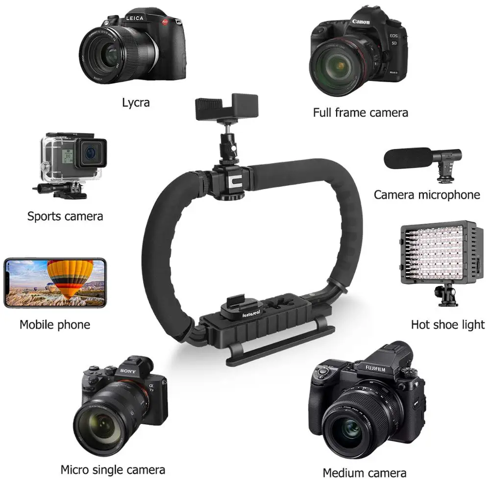 Máy Ảnh Cầm Tay Điện Thoại Ổn Định Vlog Quay Bracket Ổn Định Giá Đỡ Video Steadicam Núi Giàn Khoan Cho iPhone Samsung