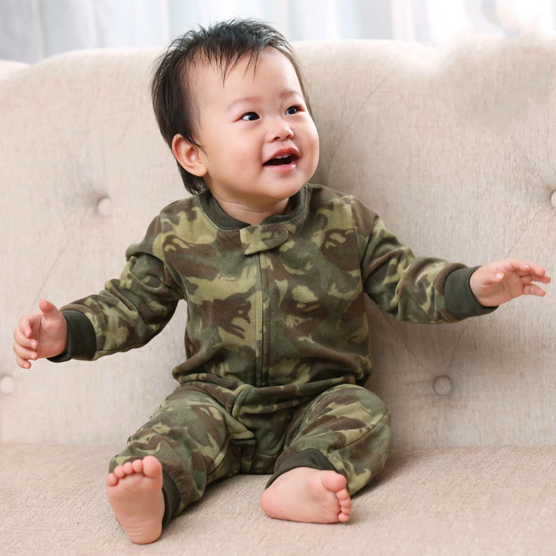 Winter Warm Baby Clothing Infant Kids Clothes Fleece Bebes Boys Outwear Zipper Up Little Girls Overalls Pajamas Jumpsuit Romper