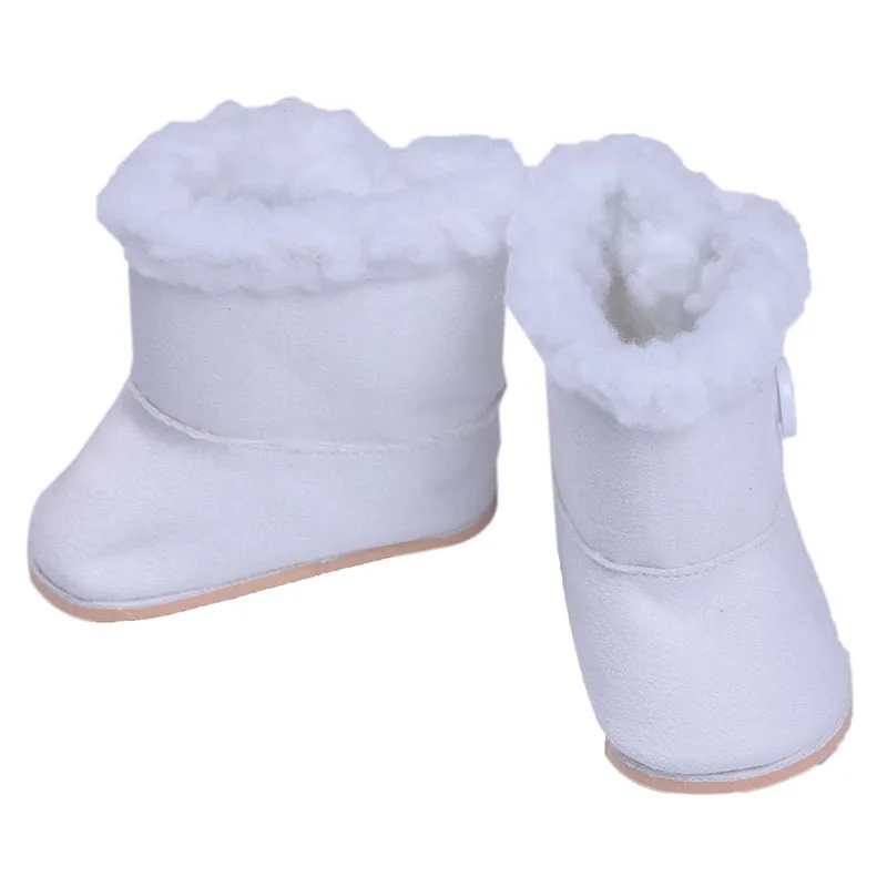 Doll Clothes 2 Pcs Sweater+Knitted Hat & Plush Boots For 18 Inch American Doll & 43 Cm Baby Doll For Generation Girl`s Christmas