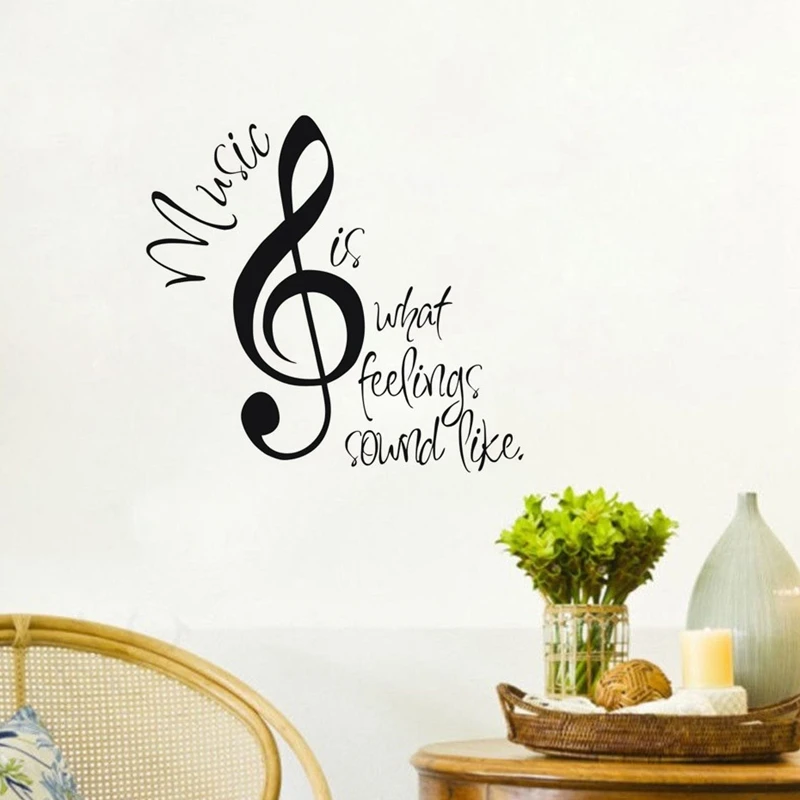 Hot Selling Music Is What Feelings Sound Like Quote Vinyl Wall Decal Stickers ,Y2000