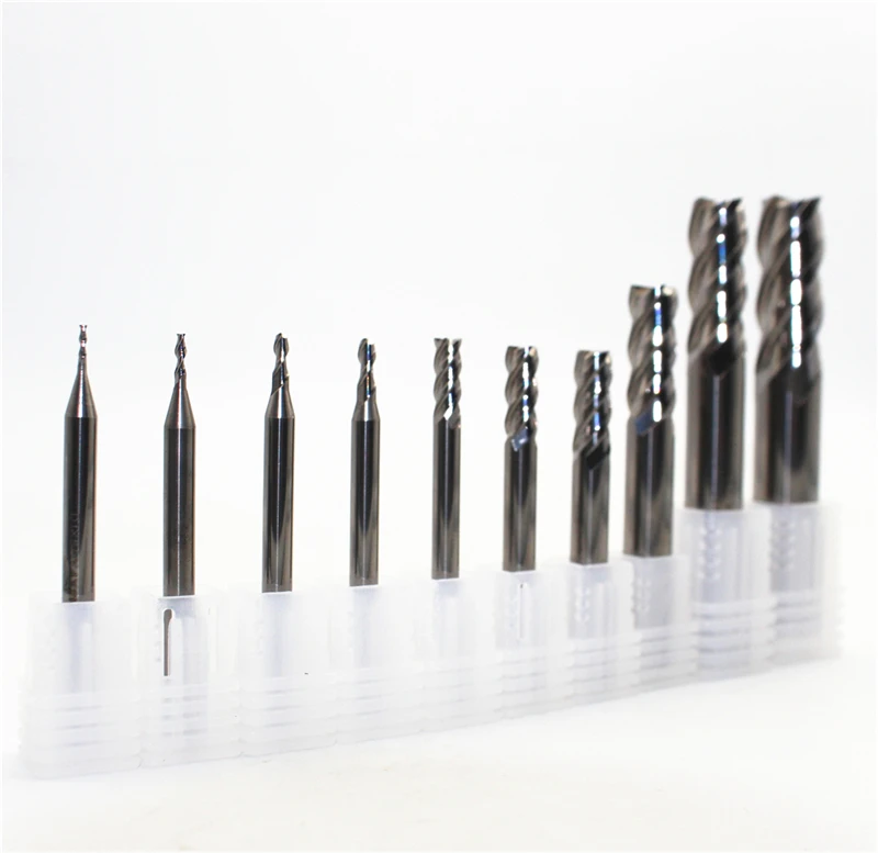 2 Chiếc HRC65 Gốm Kim Loại Endmill 4Mm 6Mm 4F-D1.0x50 1/1.5/2/ 3/ 4/5/6Mm Kim Loại Gốm Đầu Phẳng Cấp Nhà Máy Chế Biến Cao xay