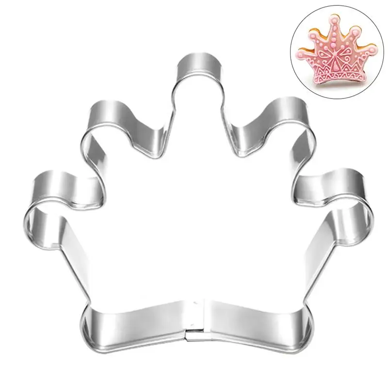 Crown Cookie Cutter Stainless Steel Bow Crown Mold King Prince Queen Princess Crown Bowknot Cake Decoration Tool