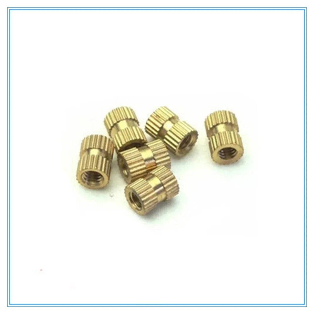 100pc Copper Inserts Brass Double Pass Knurl Nut M2 M2.5 Embedded Fastener