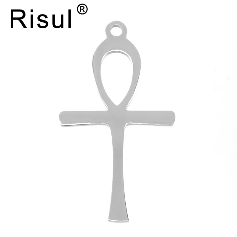 Risul ankh cross crux ansata Pendants Egyptian Cross symbol of life mirror polish Stainless steel wholesale 50pcs