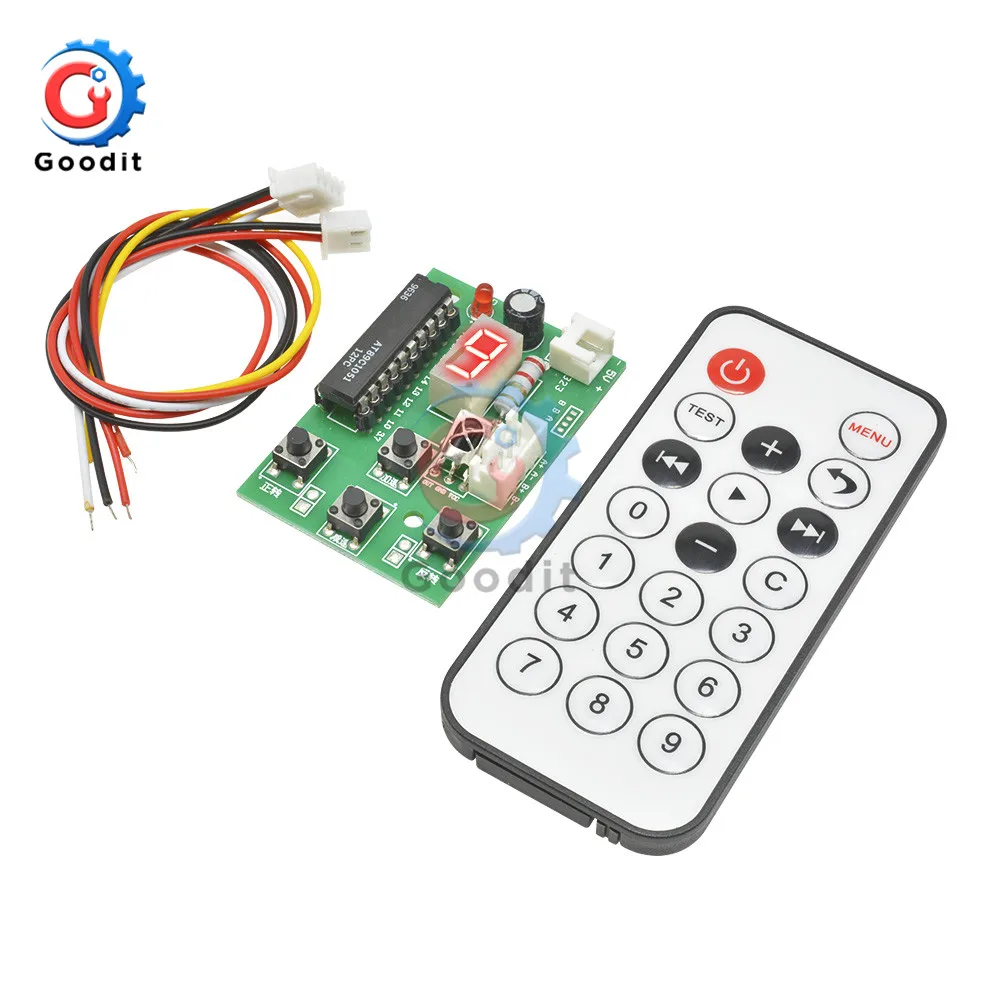 Stepper Motor Driver Controller DC 4V-6V Integrated Board 2-phase 4-wire Speed Adjustable with Remote Control