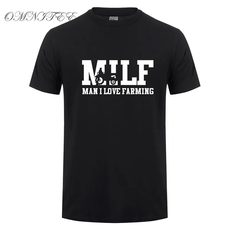 Funny Man I Love Farming T Shirts Present Gift Birthday Mens MILF  T-shirts Man Cotton Tshirts Good Quality Tops OT-975