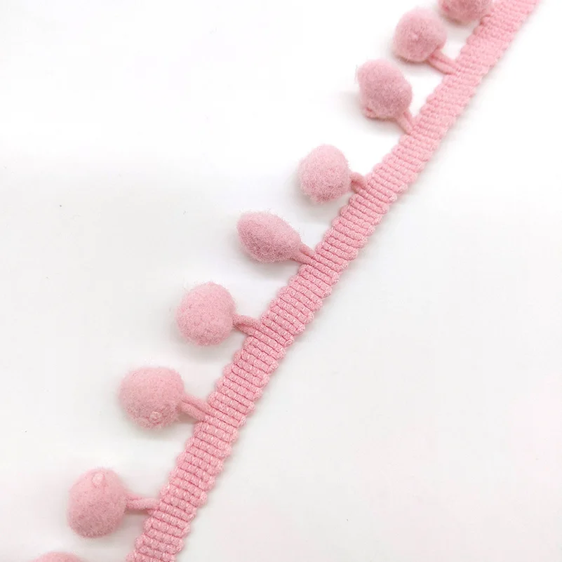 Beatiful 2 Yards Pom Pom Trim Ball 20MM MINI Pearl Pompom Fringe Ribbon Sewing Lace Kintted Fabric Handmade DIY Craft Accessorie