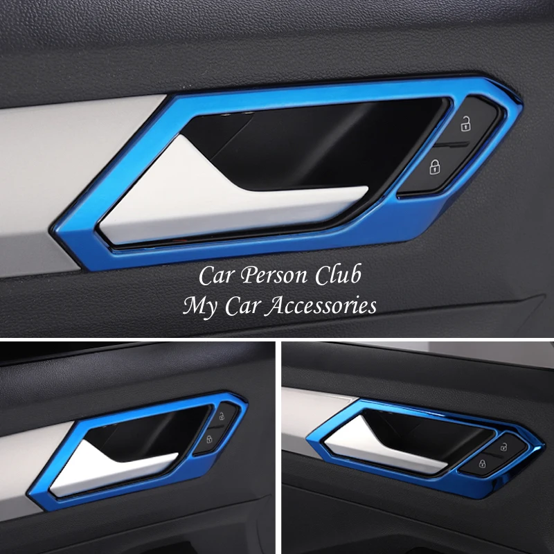 Accessories For VW Volkswagen T-Roc TROC 2018 2019 Interior Door Handle Bowl Cover Frame Panel Trim Stainless Steel Car Styling