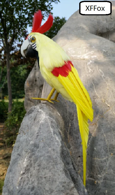 new real life yellow parrot model foam&feather cockatoo bird gift about 30cm xf0103