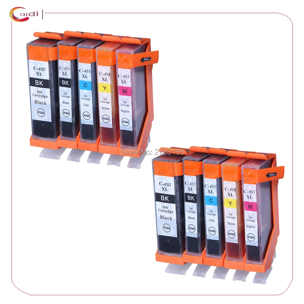 10 PCS PGI 450 CLI 451XL Compatible ink cartridge For canon PIXMA MG5440 MG5540 MG6440 Ip7240 MX924 IX6540 IX6840 printer inkjet