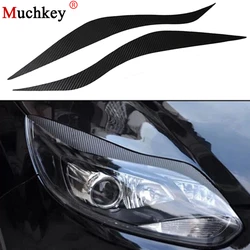 Car Carbon Fiber Headlights Brow Sticker Exterior Accessories Decoration Products For Ford Focus 3 2012 2013 2014