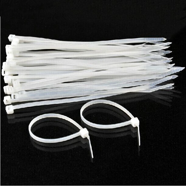 Novidade 250 peças atacado 6mm * 200mm branco/preto auto-travamento plástico cabo de nylon, fio ziplock frete grátis