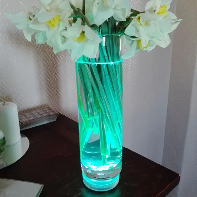 Free Shpping (4 Pieces/lot) battery operated submersible led vase light base with 24keys remote control for wedding party decor