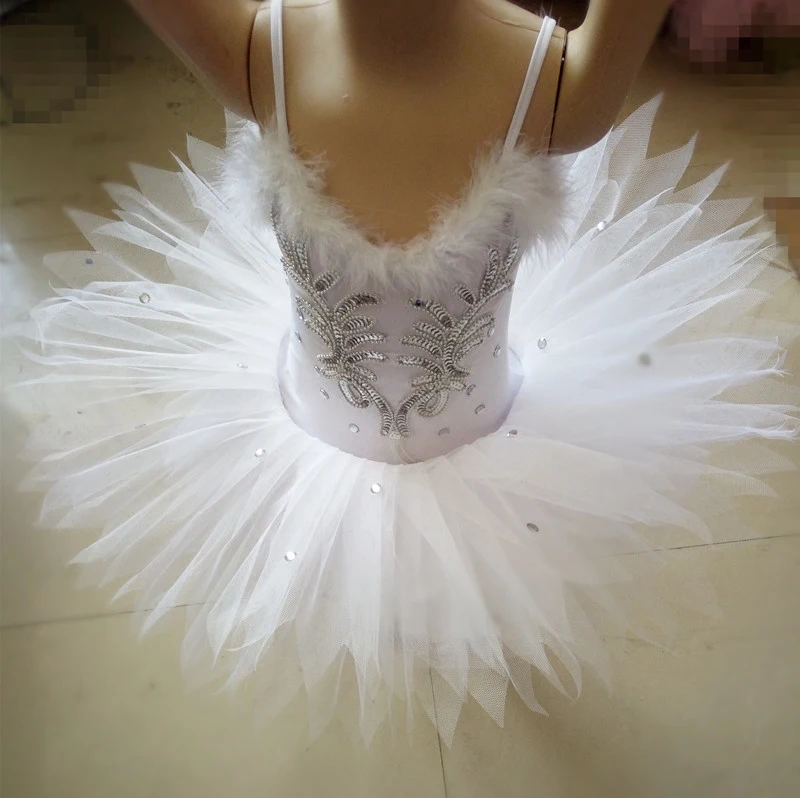 Trắng Kim Sa Lấp Lánh Thiên Nga Trang Phục Ba Lê VÁY ĐẦM Trang Phục Trẻ Em Ballerina Tutu Tập Thể Leotard Váy Múa Đầm Hiệu Suất