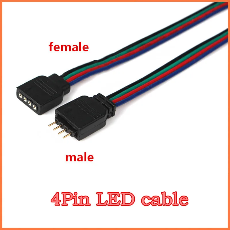 

5pcs 4 pin led cable Male female connector Adapter wire For 5050 3528 SMD RGB led strip light RGB LED Controller