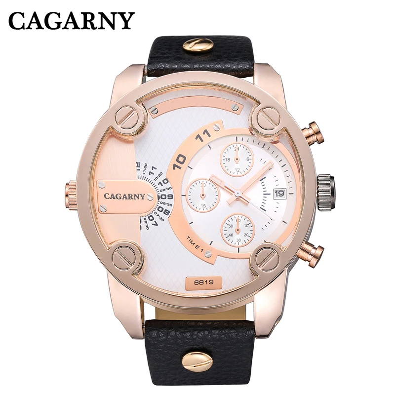 Watch Men Luxury Brand Famous Cagarny Mens Quartz Watches Casual Sports Wristwatches Leather Strap Military Relogio Masculino