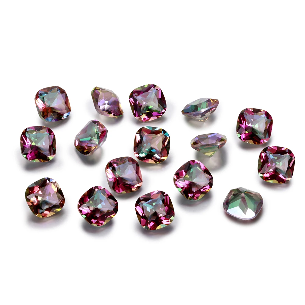 1.5-2.5ct Top Brand Rainbow Mystery Topaz Loose Gemstone 9x9MM Square Cut Stones Jewelry Decoration Stone 10 pcs/set