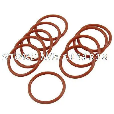 

30mm OD 2.5mm Thickness Red Silicone O Ring Oil Seals 10 Pcs