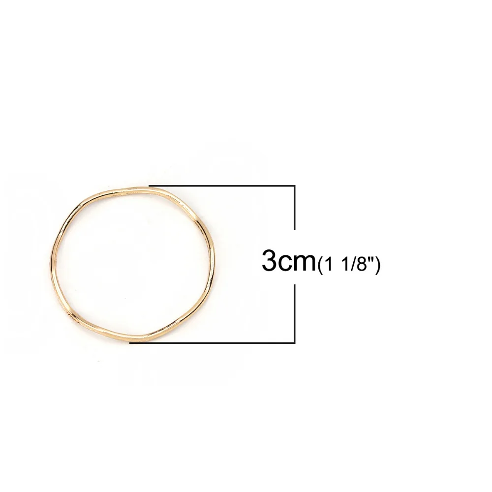 DoreenBeads Zinc Based Alloy Connectors Circle Ring Wave Gold Color Silver Color Jewelry Accessories 30mm(1 1/8