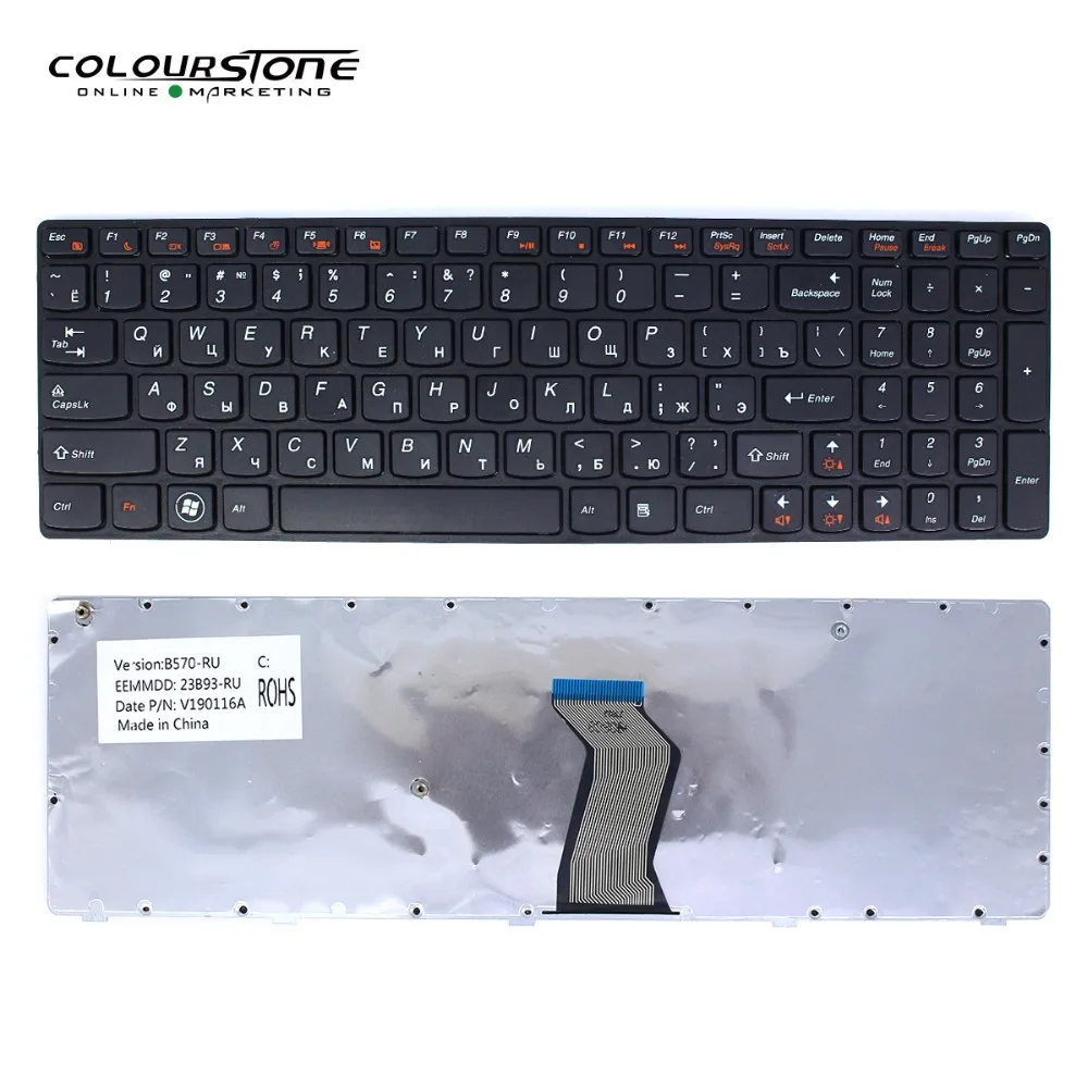 RU لوحة المفاتيح لابتوب لينوفو b590 V570 Z570 Z575 B570A B570G B575 B575A B580 25013347 مع أسود إطار MP-10A33SU-686