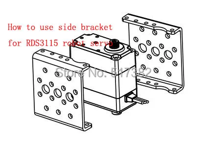 Free shipping 10x  Side Bracket for RDS3115 robot servo Silver sandblasting oxidation  metal U brackets