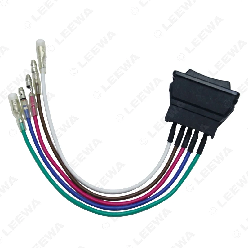 MOTOBOTS 1set 5Pin 20A 24V/12V Window Switch Button With Red/Green LED Light Wire Adapter for Universal All Autos #CA4538