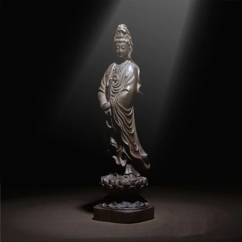 

Vietnam's Avalokitesvara Bodhisattva Decorated with Avalokitesvara Solid Wood Carving Handicraft Buddha Statues Home Decor